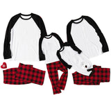 Buffalo Plaid Raglan Long Sleeve Sublimation Pajamas Set