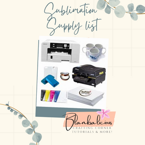 Sublimation Supply List